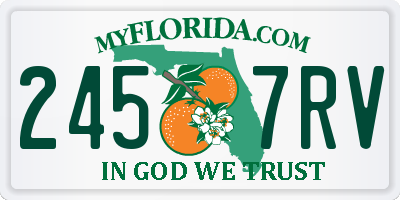 FL license plate 2457RV