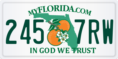 FL license plate 2457RW
