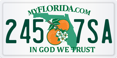 FL license plate 2457SA