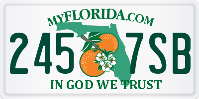 FL license plate 2457SB