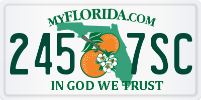 FL license plate 2457SC