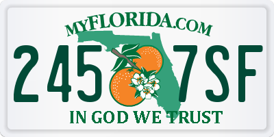 FL license plate 2457SF