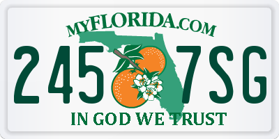 FL license plate 2457SG