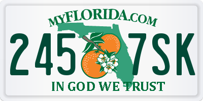 FL license plate 2457SK