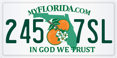 FL license plate 2457SL