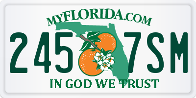 FL license plate 2457SM