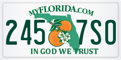 FL license plate 2457SO