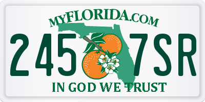 FL license plate 2457SR