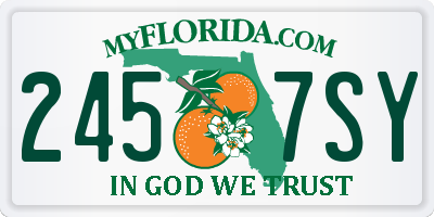 FL license plate 2457SY