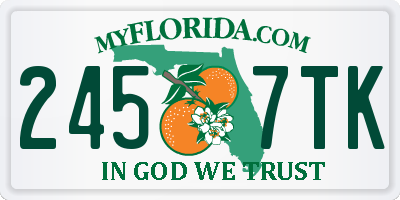 FL license plate 2457TK