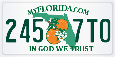 FL license plate 2457TO