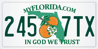 FL license plate 2457TX