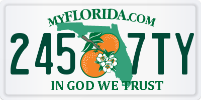 FL license plate 2457TY
