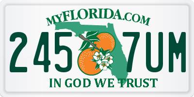 FL license plate 2457UM