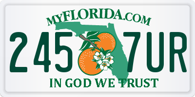 FL license plate 2457UR