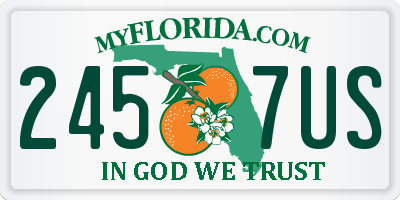 FL license plate 2457US
