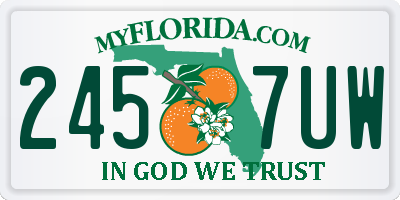 FL license plate 2457UW