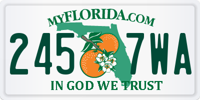 FL license plate 2457WA