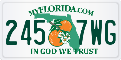 FL license plate 2457WG