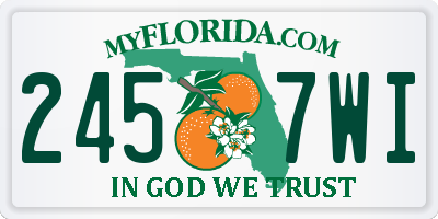FL license plate 2457WI