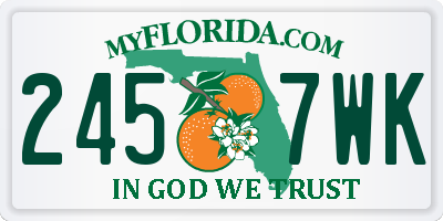 FL license plate 2457WK
