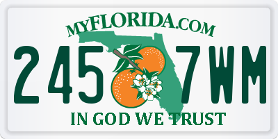 FL license plate 2457WM