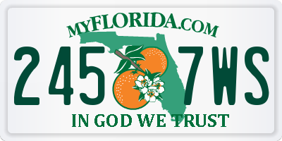 FL license plate 2457WS