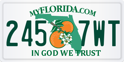 FL license plate 2457WT