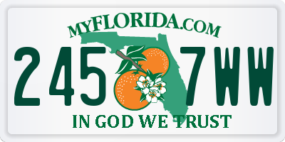 FL license plate 2457WW