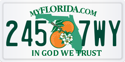 FL license plate 2457WY