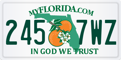FL license plate 2457WZ