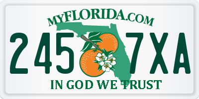 FL license plate 2457XA