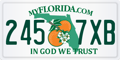 FL license plate 2457XB