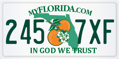 FL license plate 2457XF