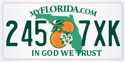 FL license plate 2457XK