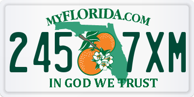 FL license plate 2457XM