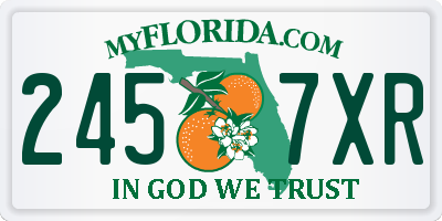 FL license plate 2457XR