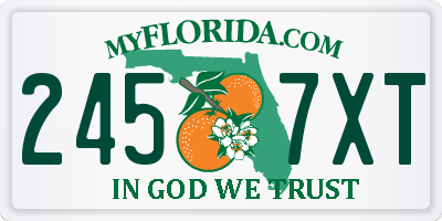 FL license plate 2457XT
