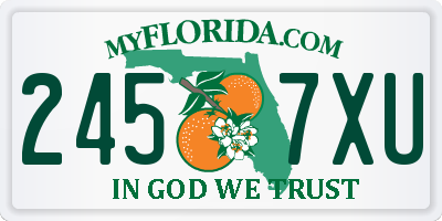 FL license plate 2457XU