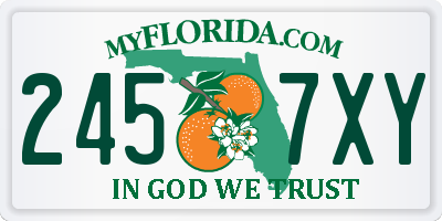 FL license plate 2457XY