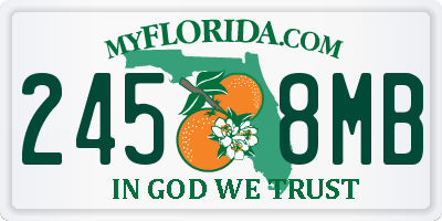 FL license plate 2458MB
