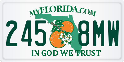 FL license plate 2458MW