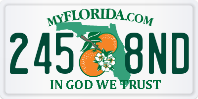 FL license plate 2458ND