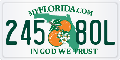 FL license plate 2458OL