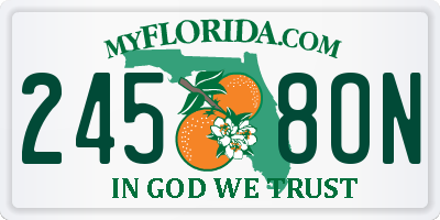 FL license plate 2458ON