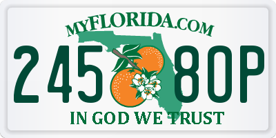 FL license plate 2458OP