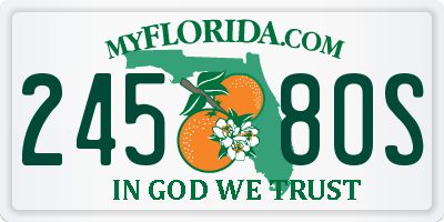 FL license plate 2458OS