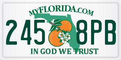 FL license plate 2458PB