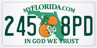 FL license plate 2458PD