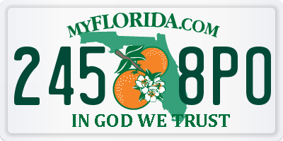FL license plate 2458PO